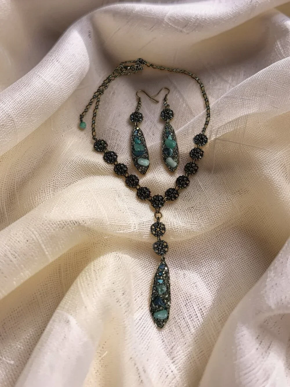 Turquoise and Pyrite Necklace